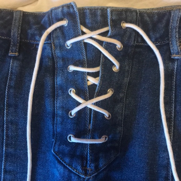 Kendall & Kylie Denim Lace up Skirt - Picture 2 of 5